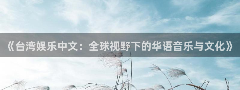 彩神争霸旧版：《台湾娱乐中文：全球视野下的华语音乐与文化》