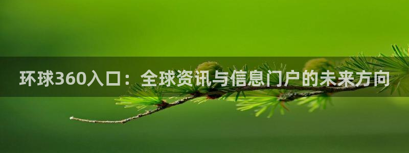 彩神8购彩：环球360入口：全球资讯与信息门户的未来方向